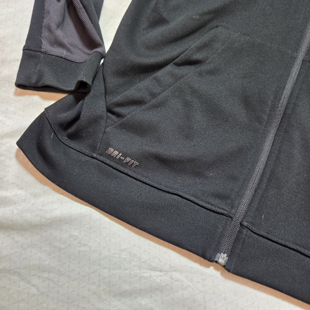 Nike Dri-FIT Full Zip Hoodie Women's Medium Black Athletic Training Jacket Swoos - Picture 2 of 9